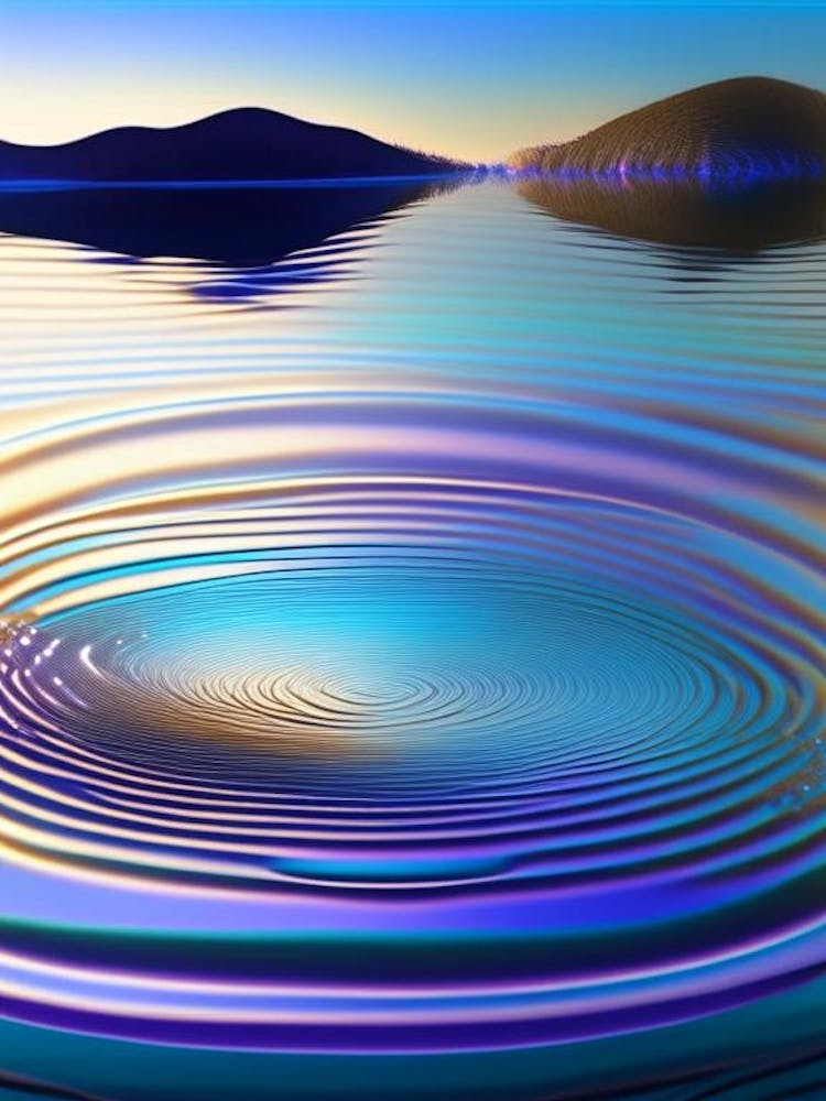 Water Ripples, Lake, Waterscape Holographic 1