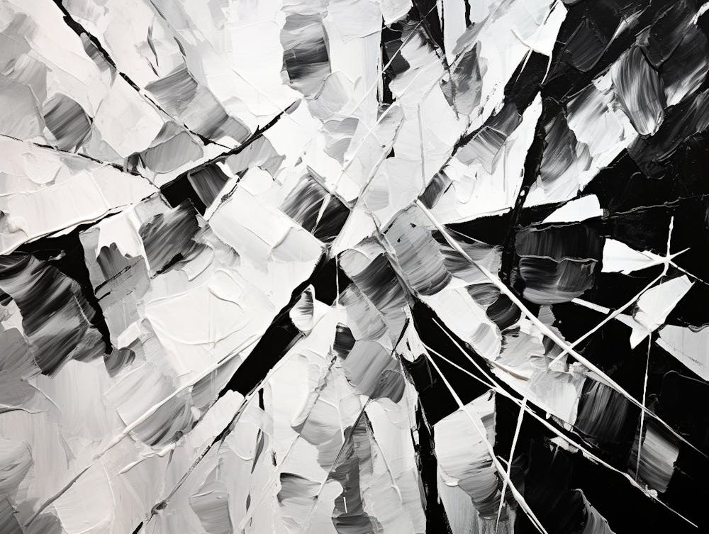 Shattered Illusions Abstract Black And White 5