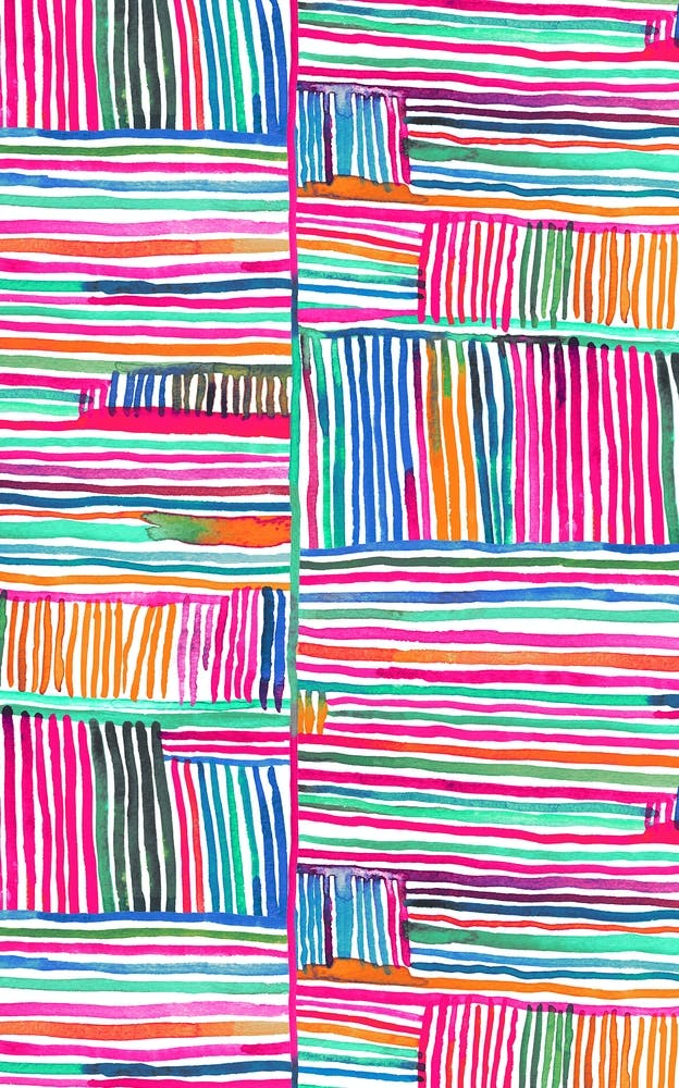 Aquarell Lineare Meditation Rosa