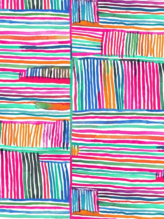 Watercolor Linear Meditation Pink