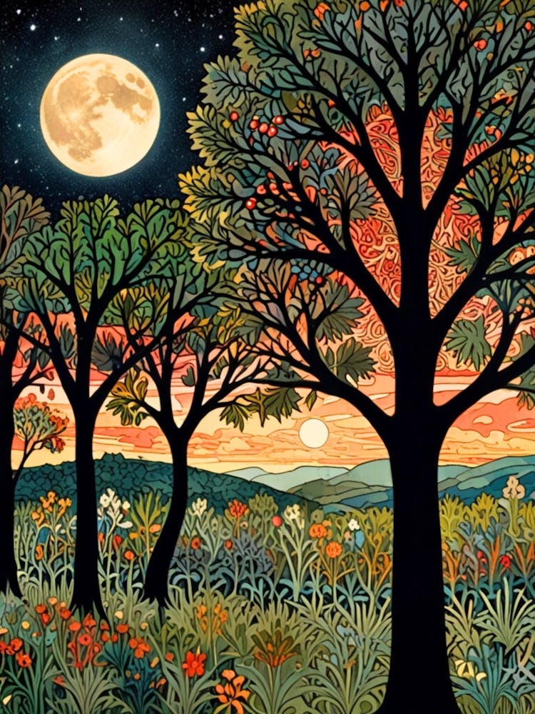William Morris Moonlight In The Forest 237