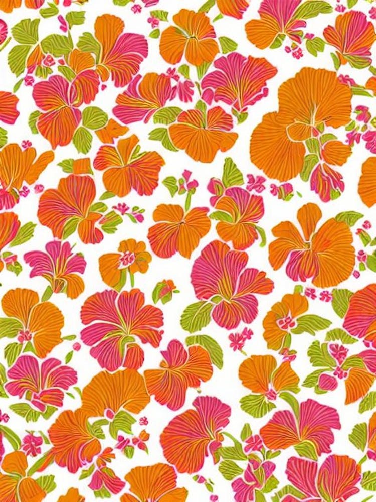 Iris Floral Print Warm Tones 2 Flower