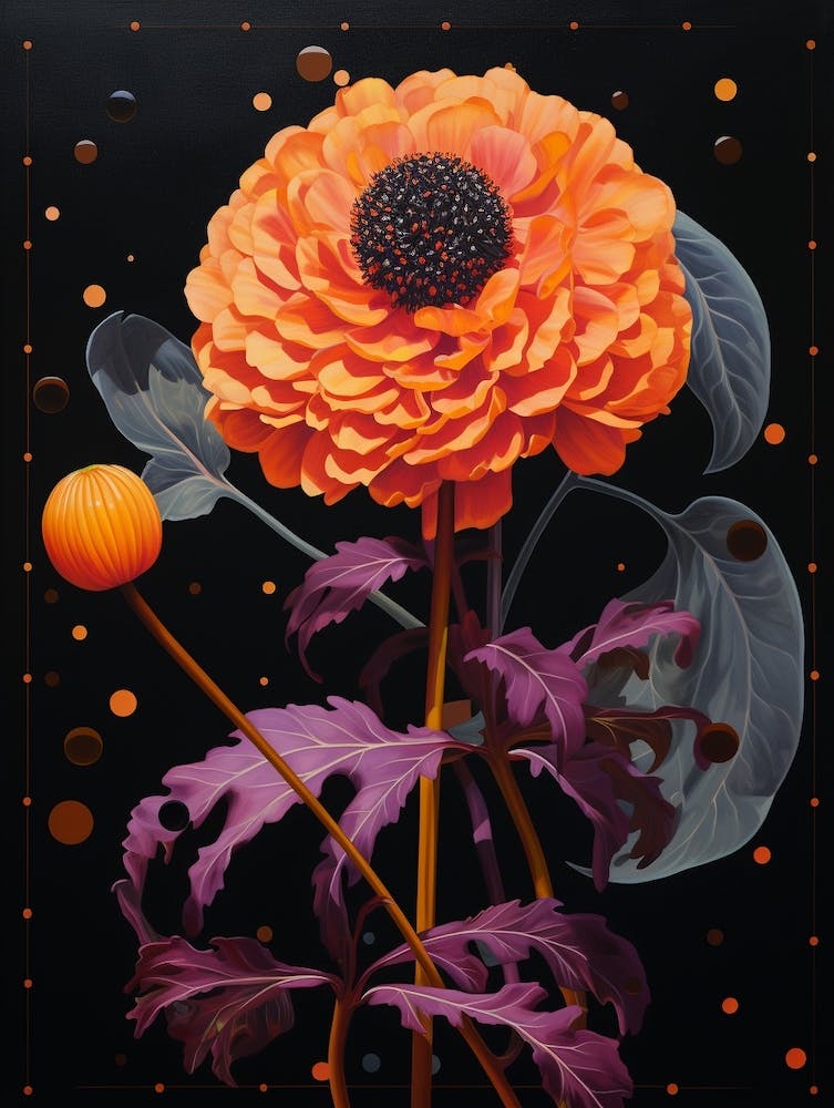 Surreal Florals Marigold 2 Flower Painting