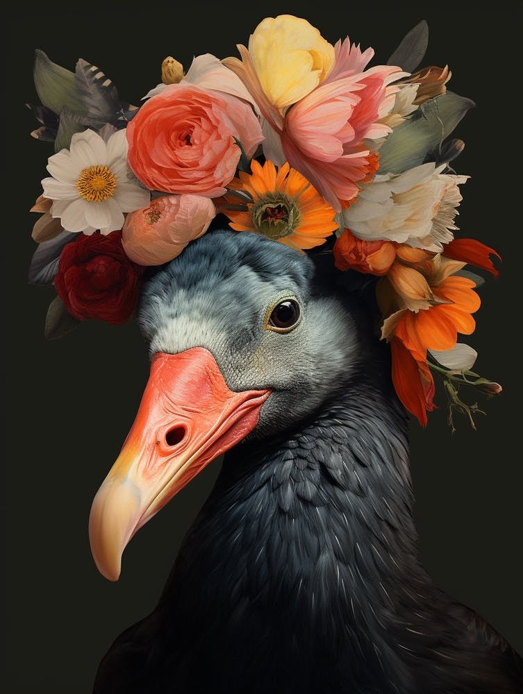 Bird With A Flower Crown Coot 1