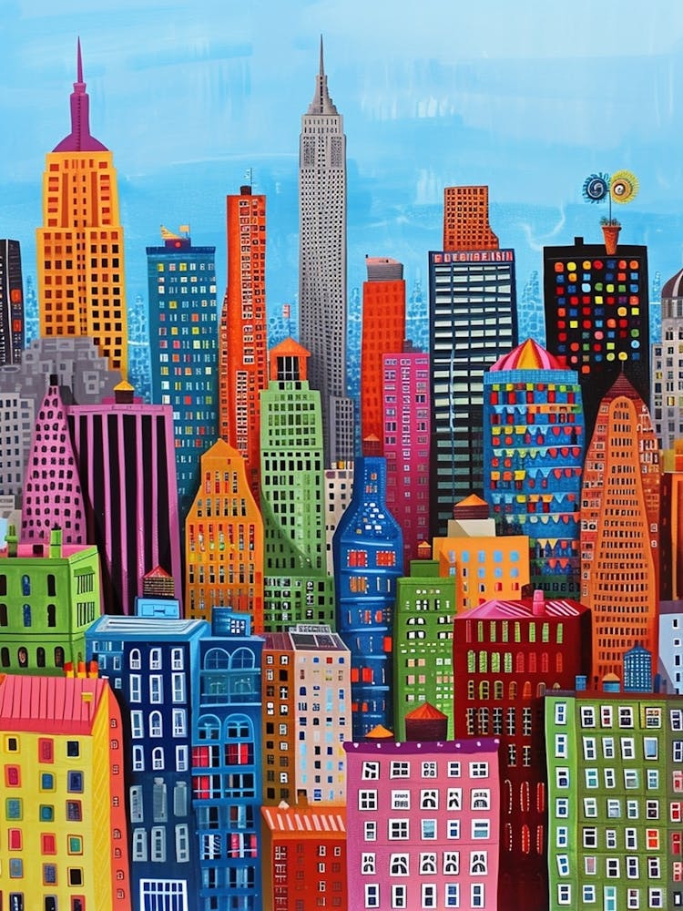 Kitsch Colourful New York Painting 2