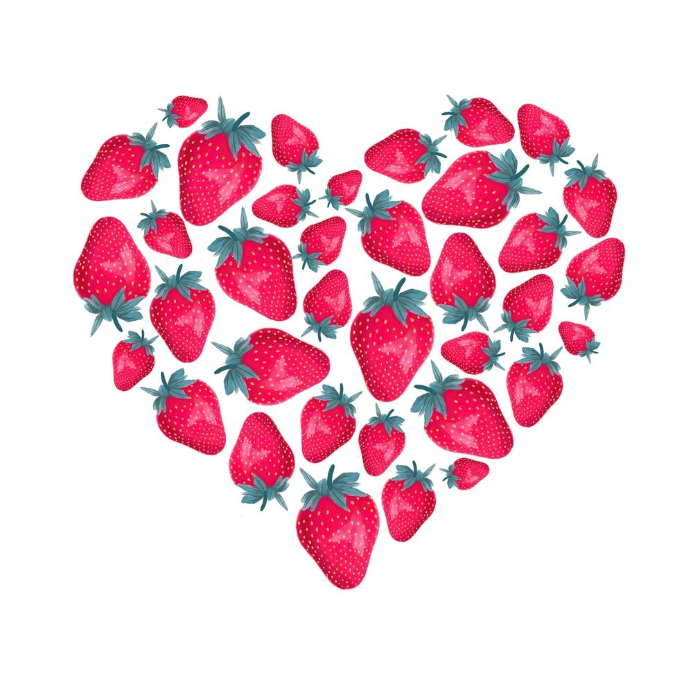 Strawberry Heart Square
