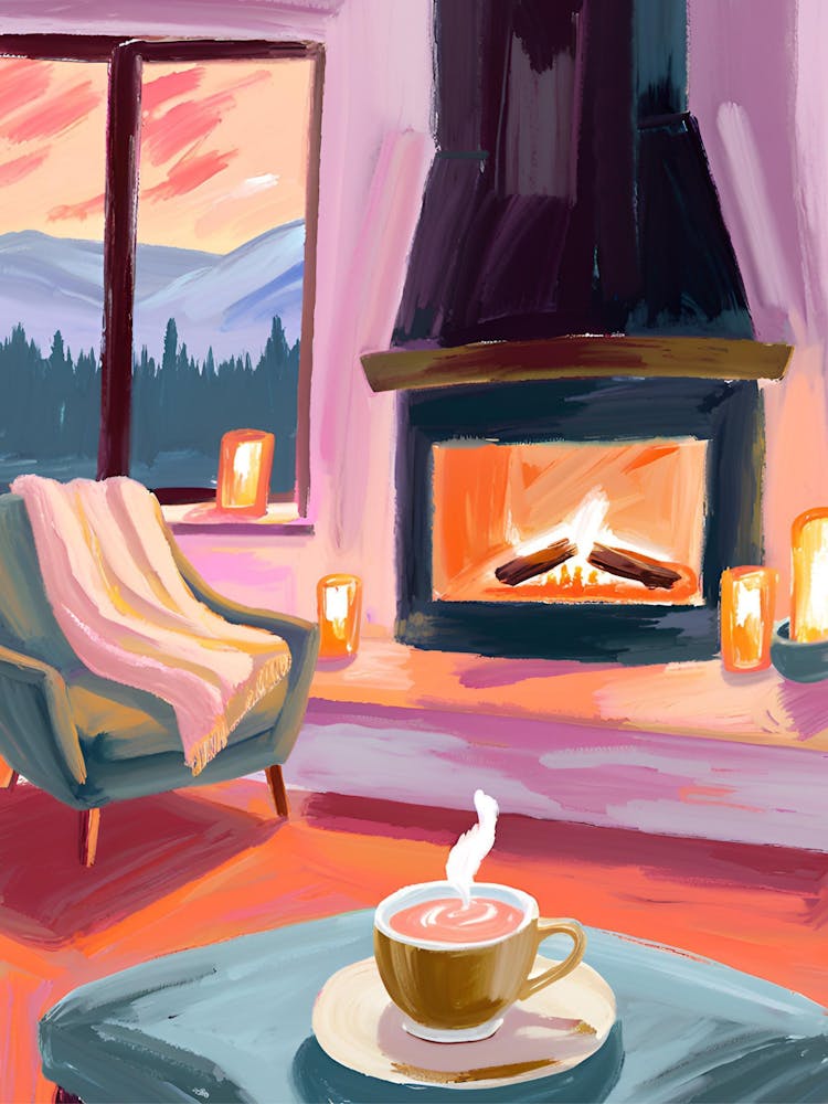 Cozy Living Room With Fireplace