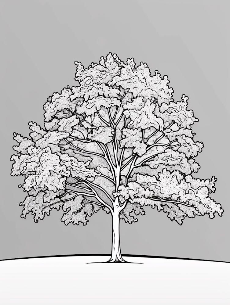 Walnut Tree Minimalistic Drawing 1
