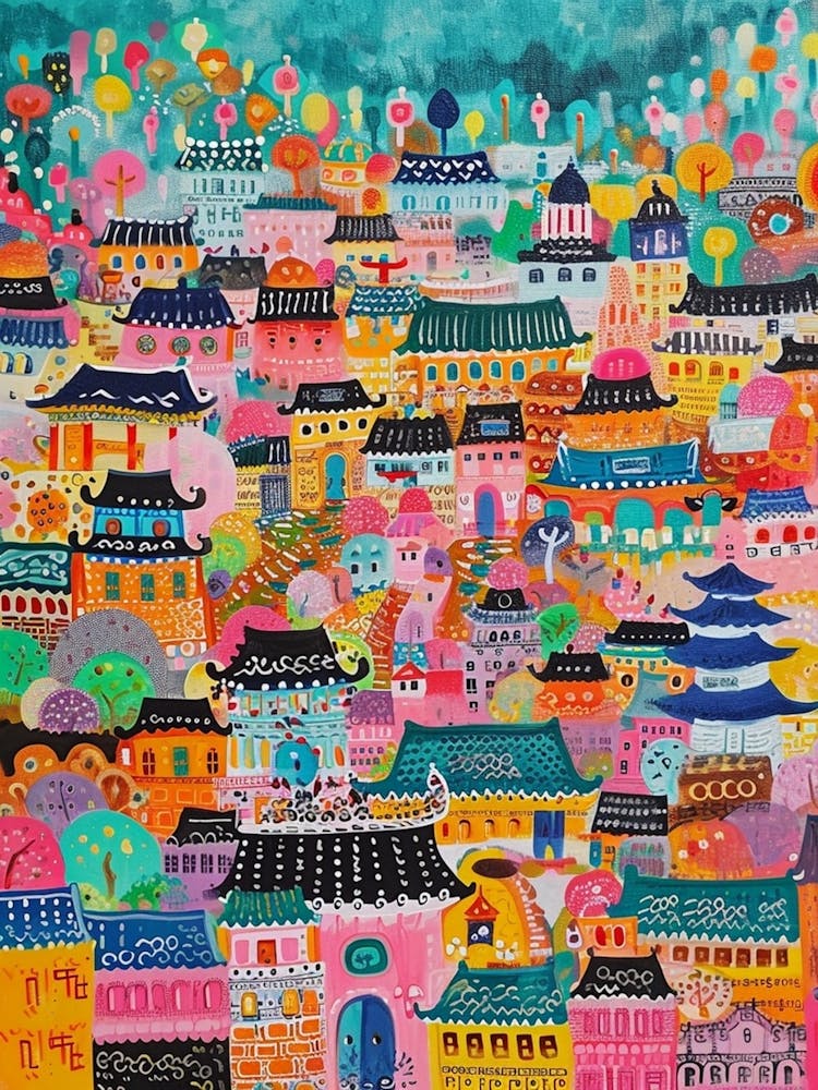 Colourful Kitsch Cityscape 2