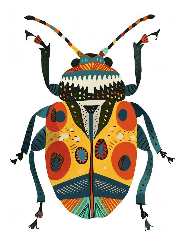 Colourful Insect Illustration June Bug 6