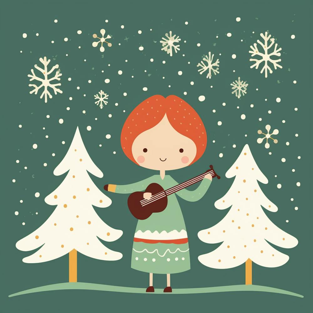 Christmas Girl With Guitar