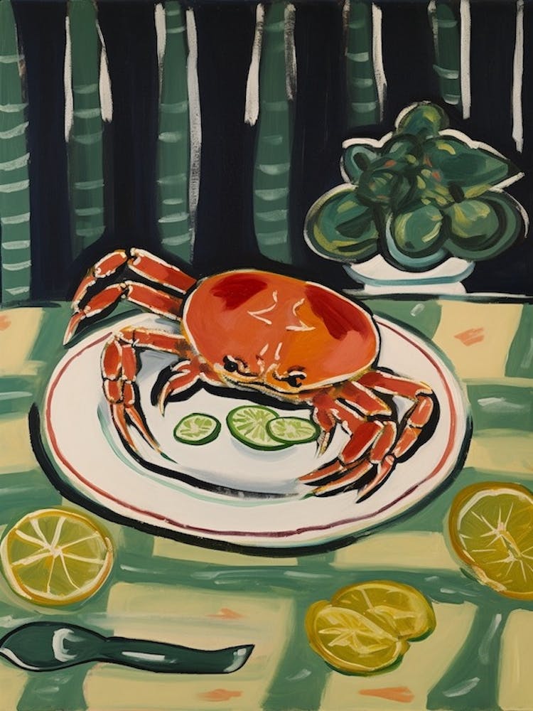 Crab Italian Still Life Painting