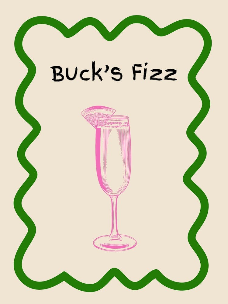 Bucks Fizz Doodle Poster Green & Pink