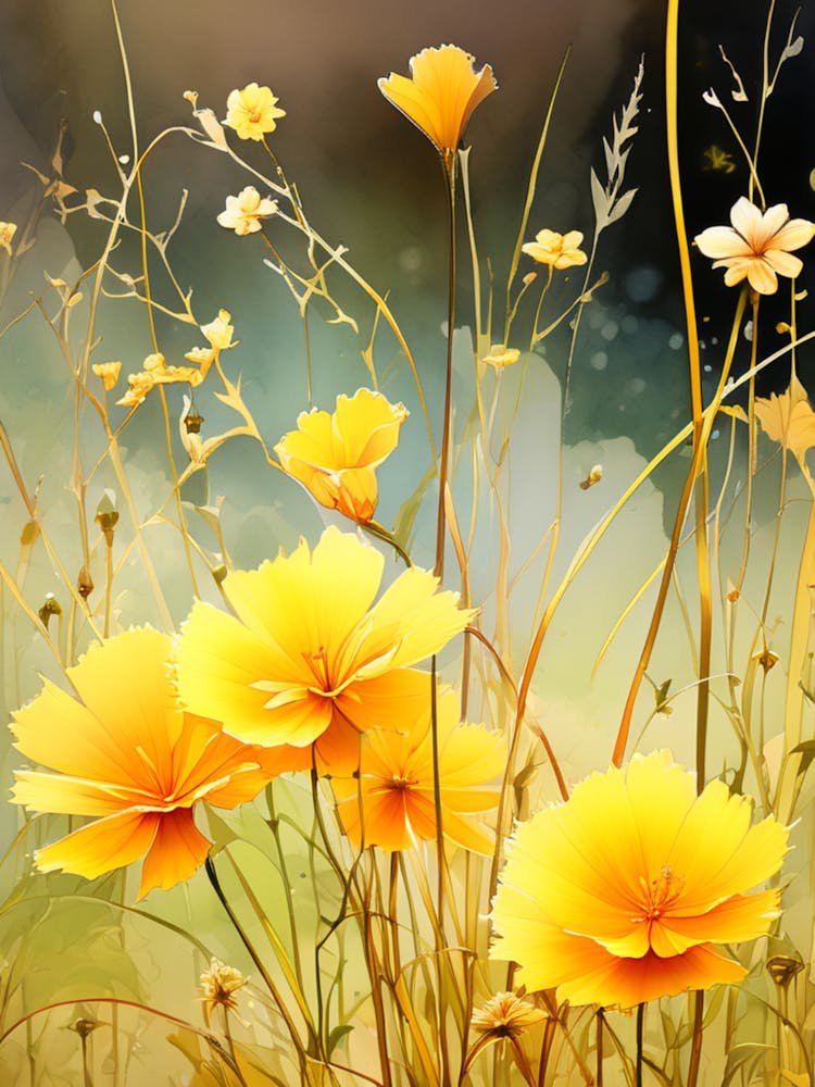 Gelbe Blumen Auf Einem Feld 1