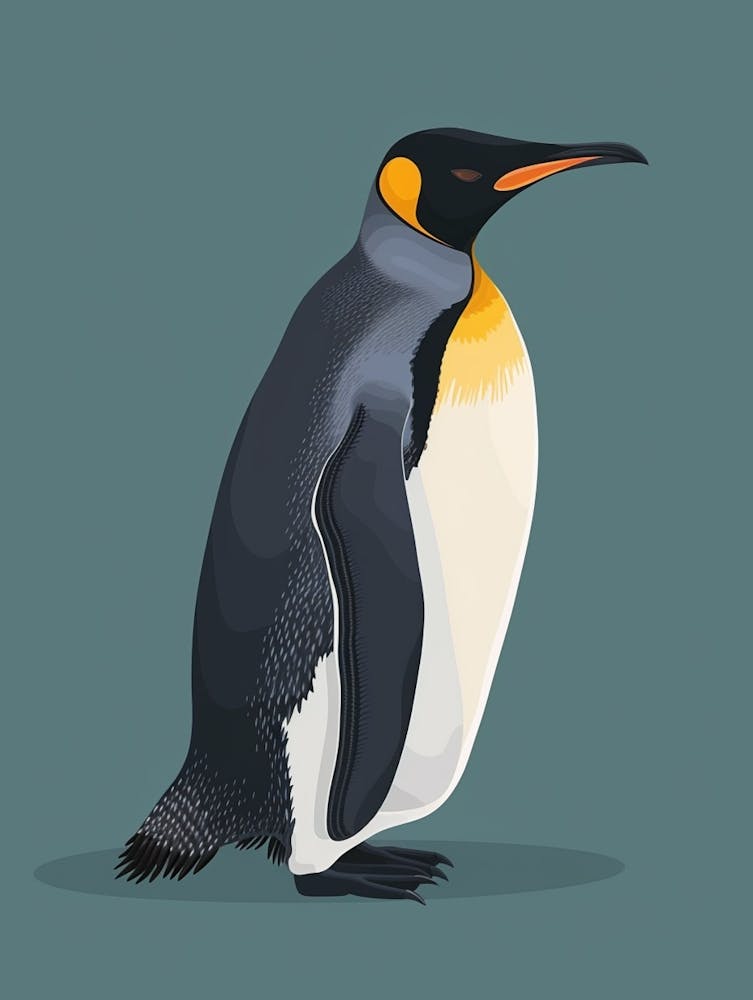 Emperor Penguin Grytviken Minimalist Illustration 2