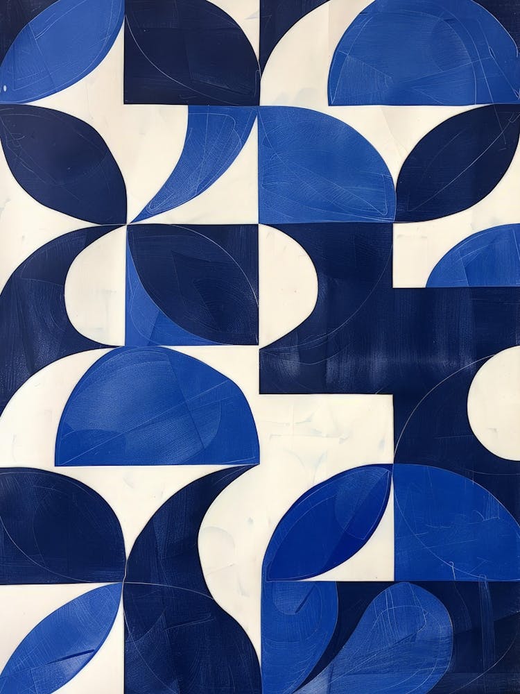 Abstract Blue And White