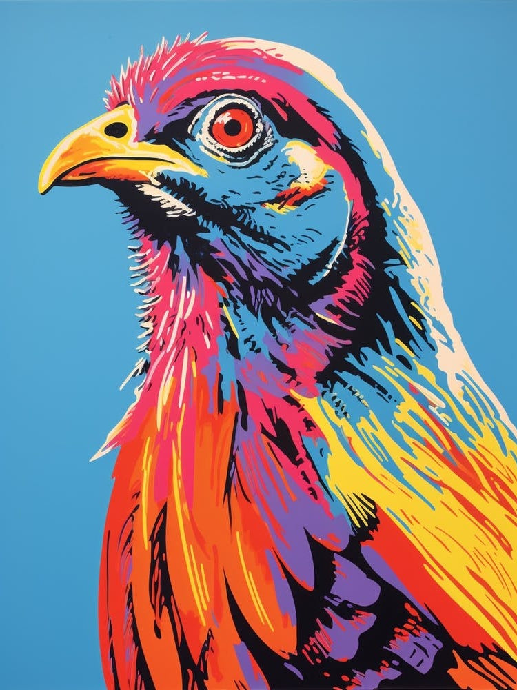 Andy Warhol Style Bird Pheasant 7