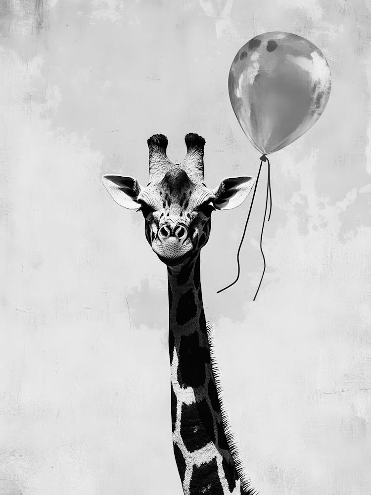 Giraffe With Balloon