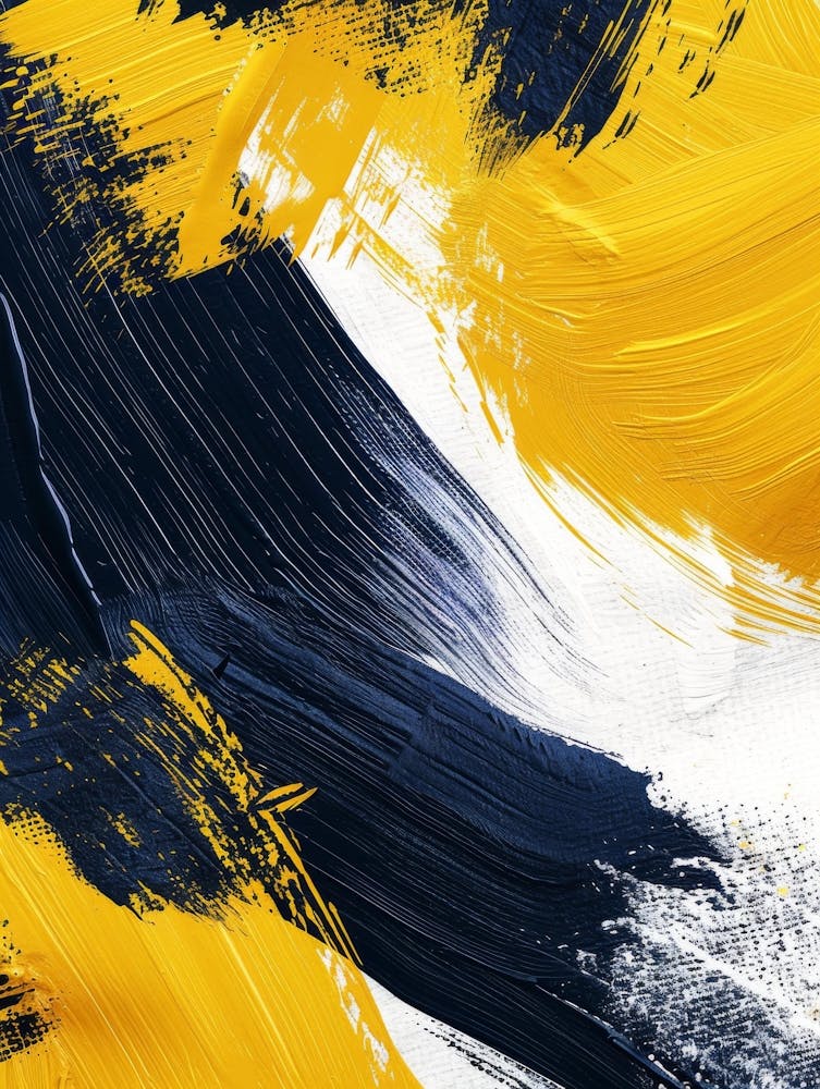Abstract Yellow And Black Brush Strokes