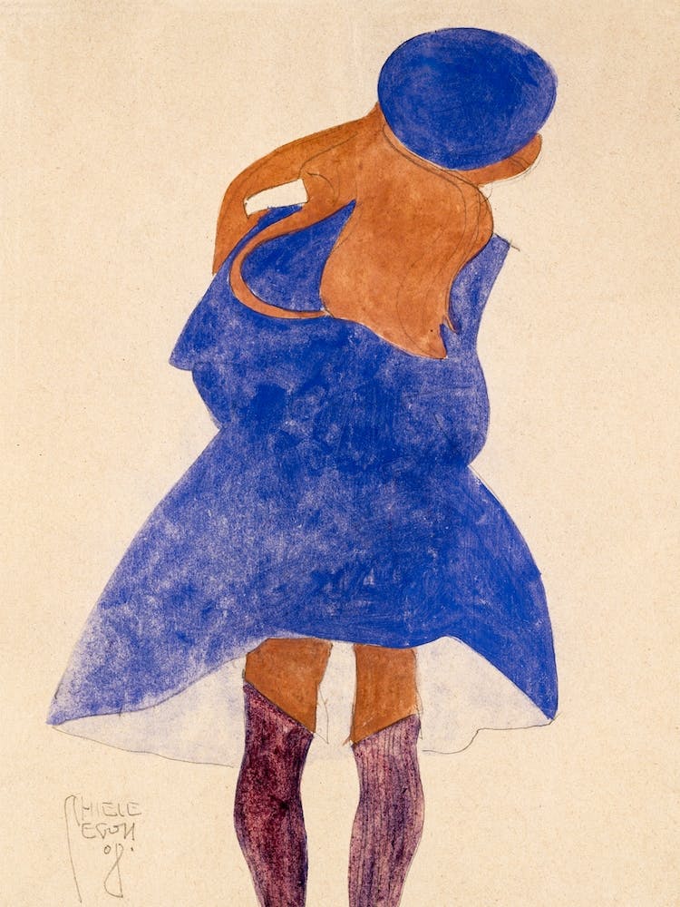 Standing Girl, Back View, Egon Schiele