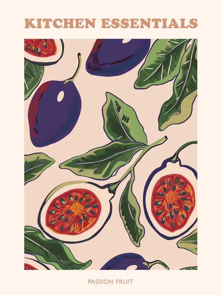 Passion Fruit Pattern Illustration Poster 1