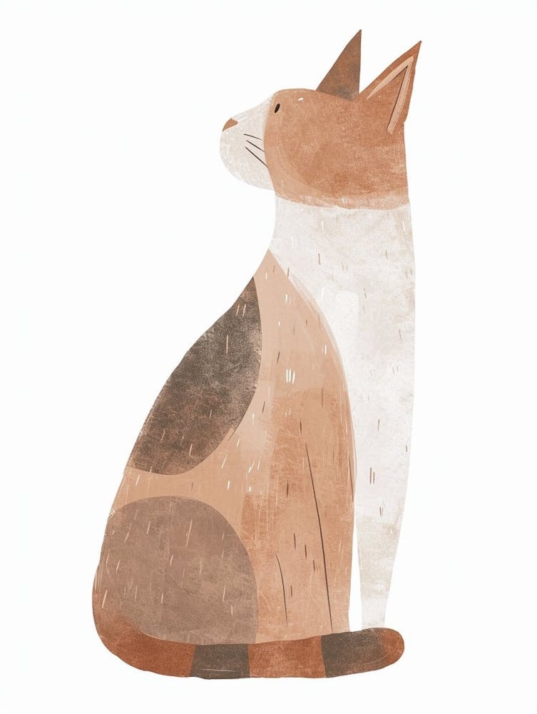 American Curl Cat Clipart Illustration 2