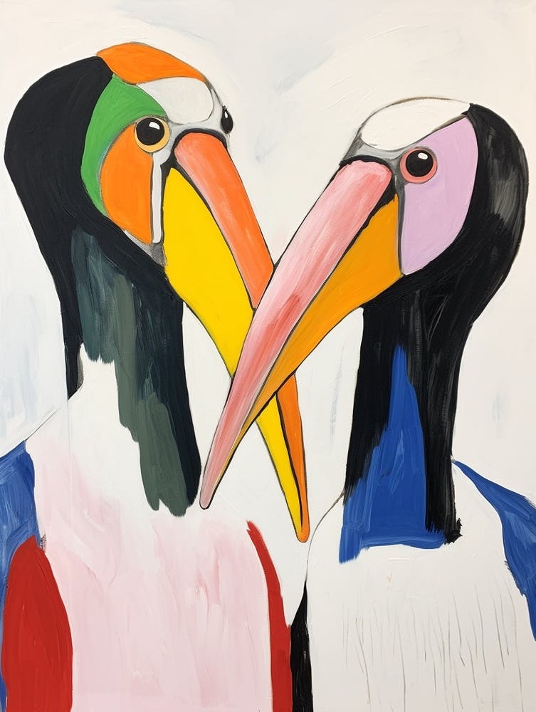 Colourful Kids Animal Art Pelican 2
