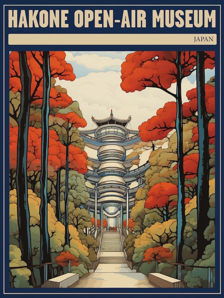 Hakone Open Air Museum, Japan Vintage Travel Art 2 Poster