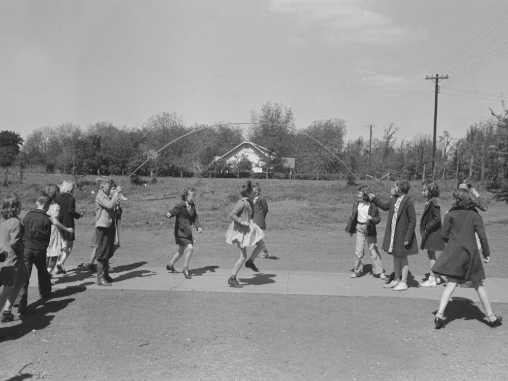 Schoolchildren Jumping Rope, San Augustine, Texas By Russell Lee
