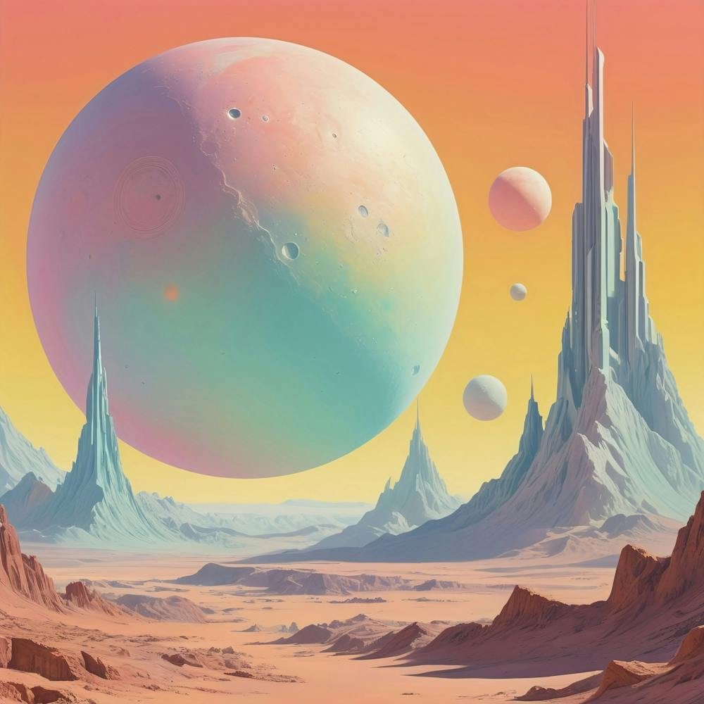 Alien Landscape vintage retro sci-fi art