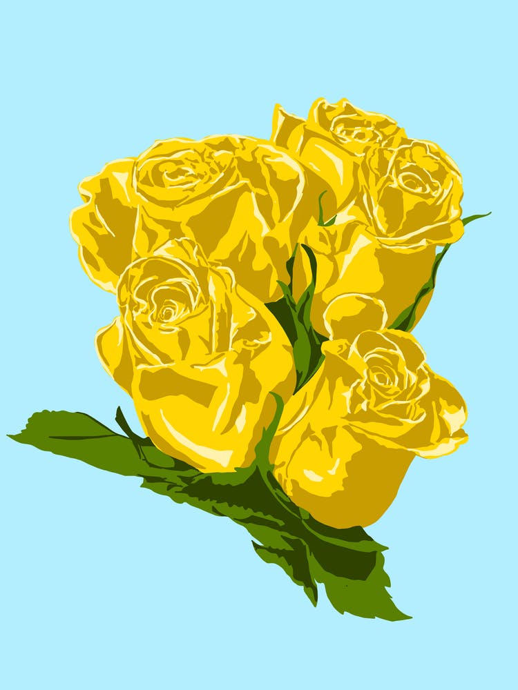 5 Yellow Roses