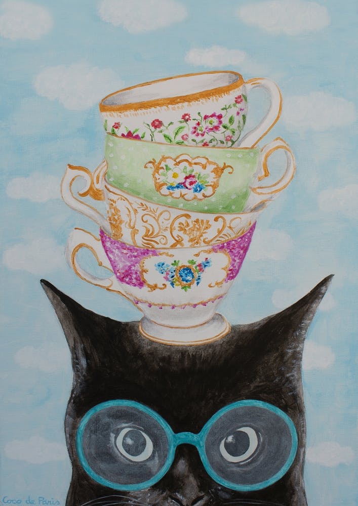 Cat With Stacking Cups