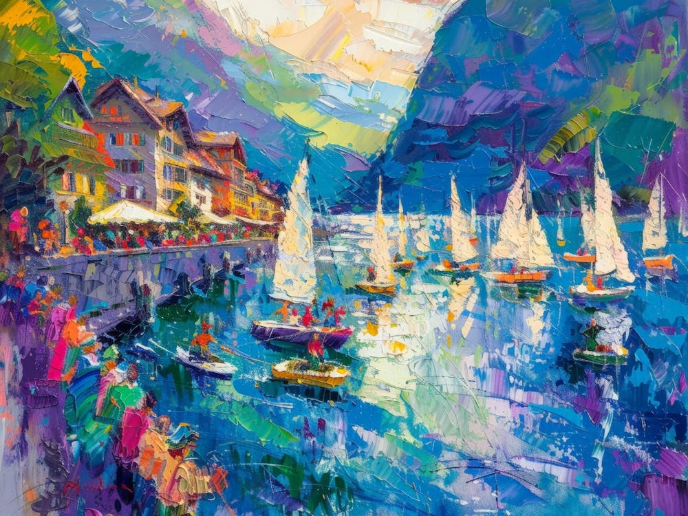 Sailboats On The Lake 1