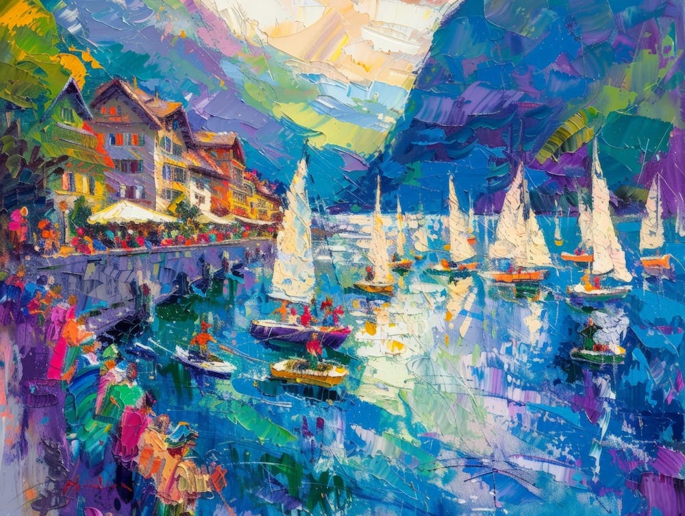 Sailboats On The Lake 1