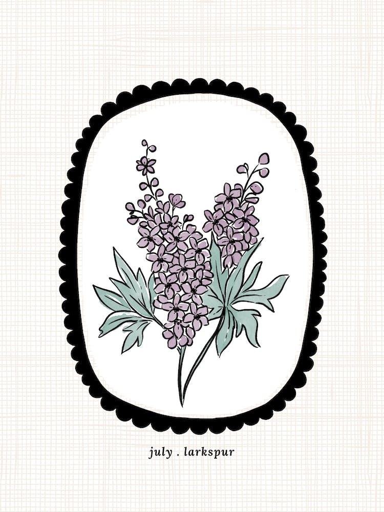 Fleur de naissance Delphinium de juillet