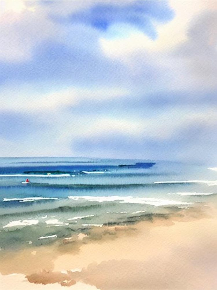 Broadstairs Beach 4, Kent - Aquarell