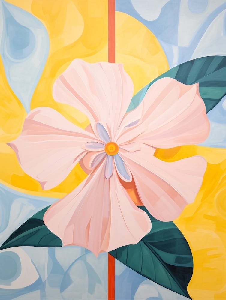 Daffodil 6 Hilma Af Klint Inspired Pastel Flower Painting