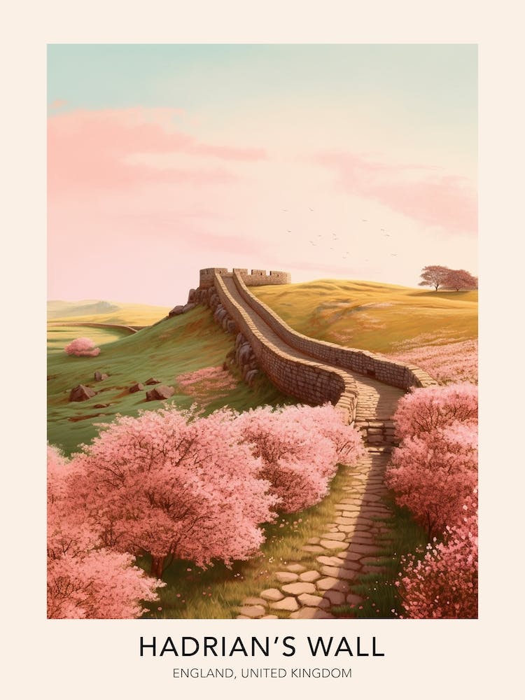 Hadrian's Wall England United Kingdom Travel Poster