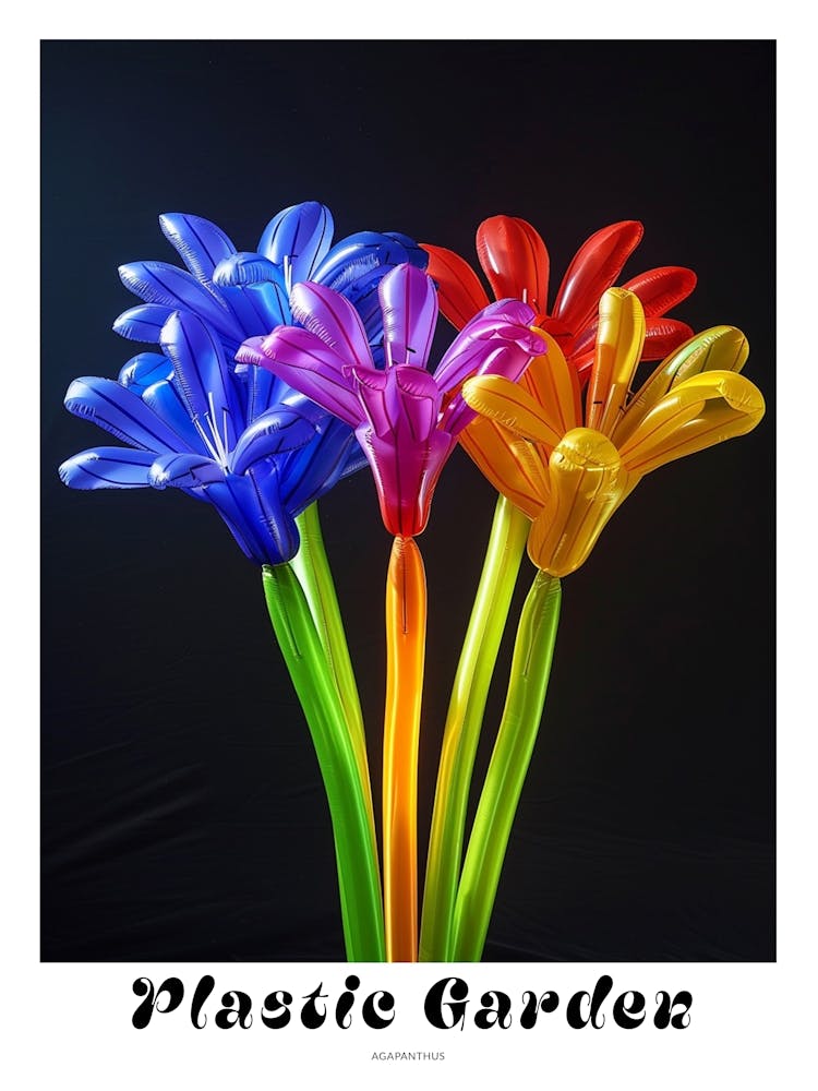 Bright Inflatable Flowers Poster Agapanthus 1