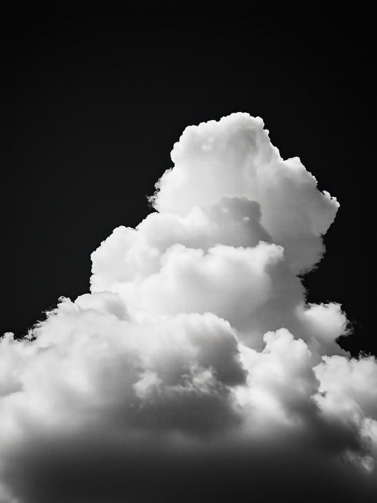 Cloud Wall Art Painting Black And White Sky Print