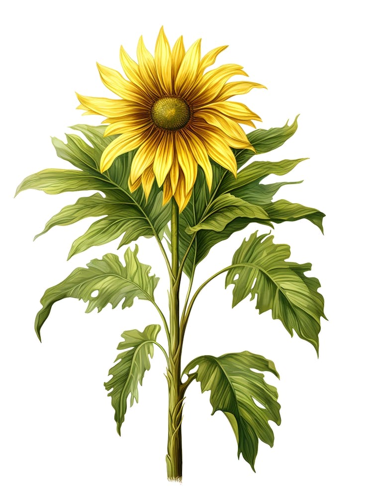 Sonnenblume isoliert auf Weiß