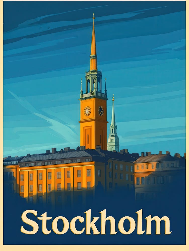 Aihrgdesign A Retro Travel Poster For Stockholm Featuring The 933fe8e1 6bbf 4369 Bd44 9f4a3cc458b8 3