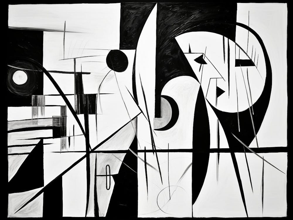 Harmony And Discord Abstract Black And White 2