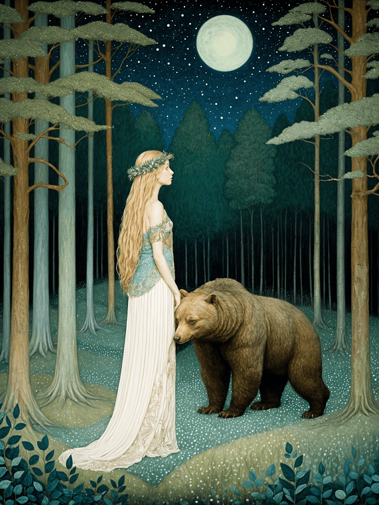 The Maiden And Her Bear no1