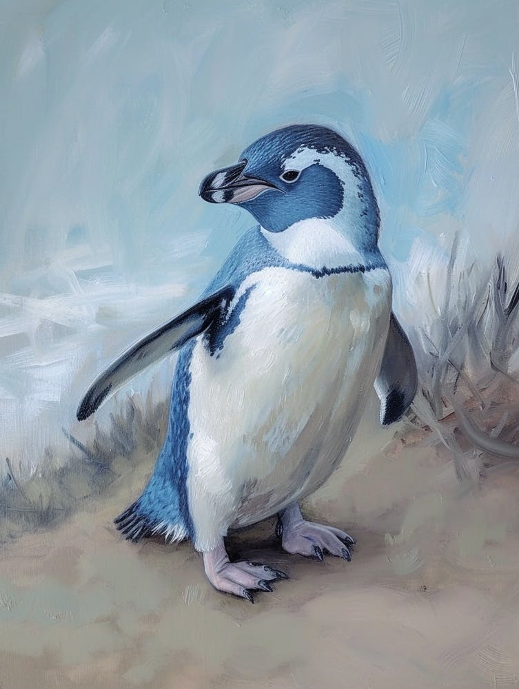 Adlie Penguin Oamaru Blue Penguin Colony Oil Painting 3