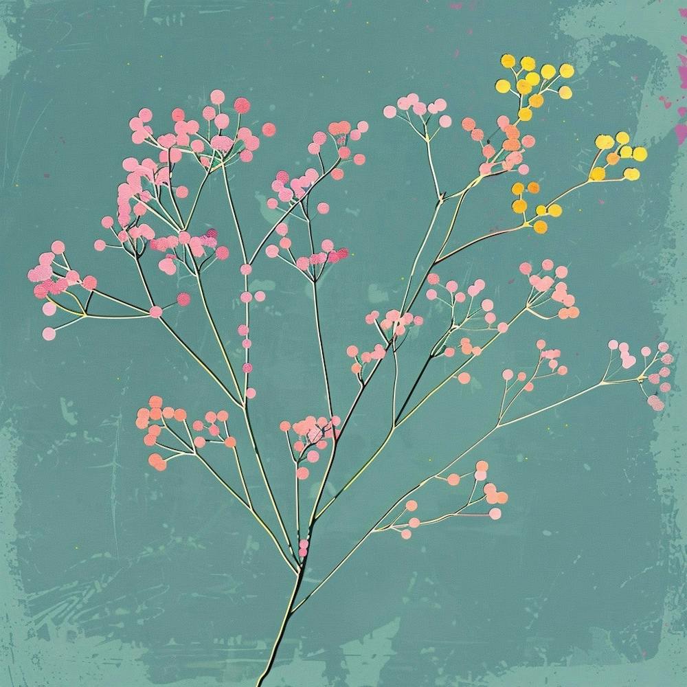 Babys Breath 2 Square Flower Illustration