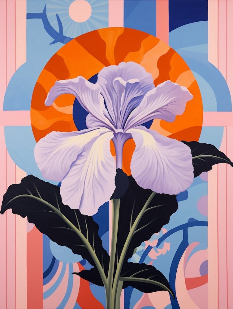 Iris 2 Hilma Af Klint Inspired Pastel Flower Painting