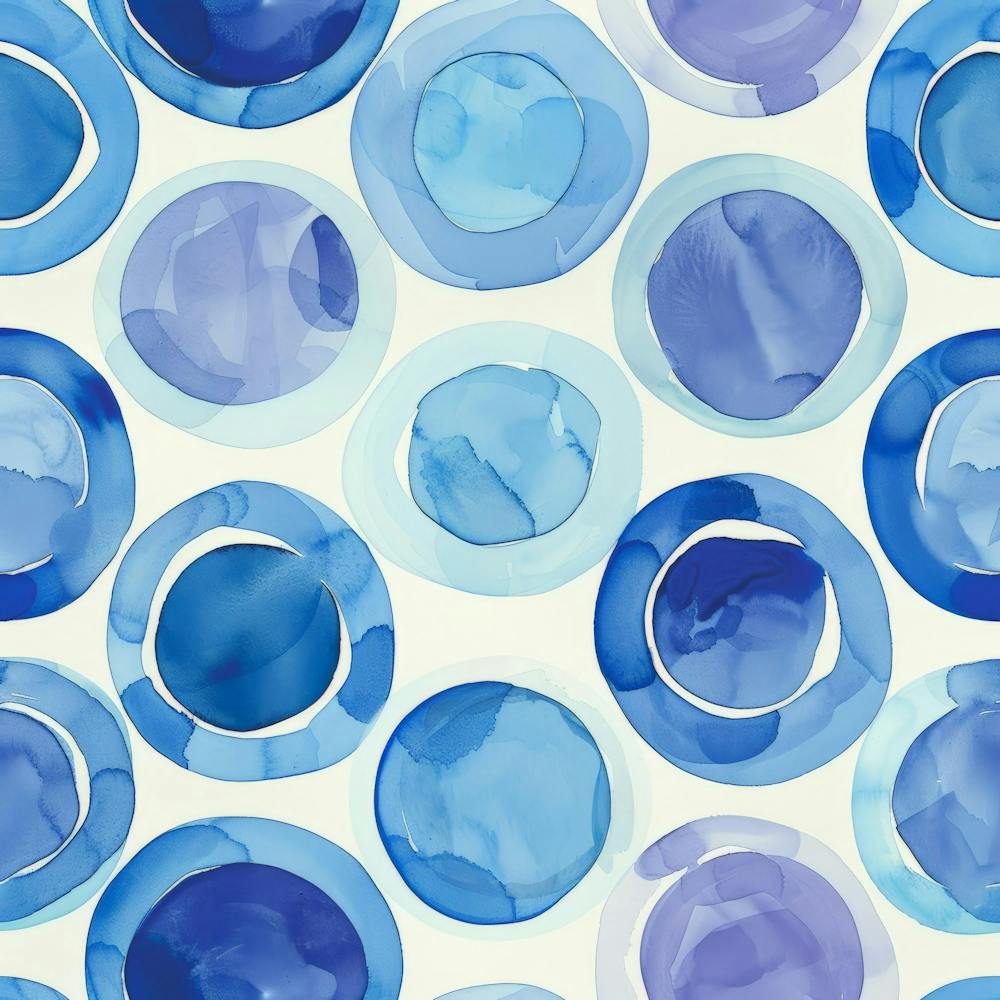 Blaue Aquarellkreise 3