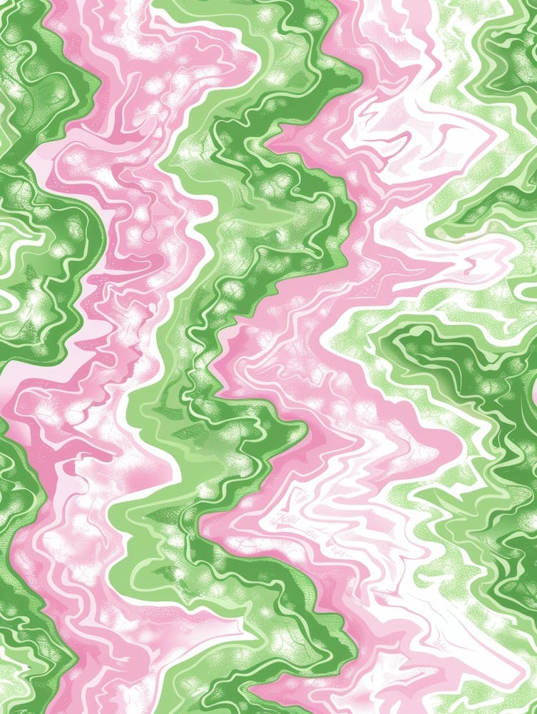 Pink And Green Swirls 2