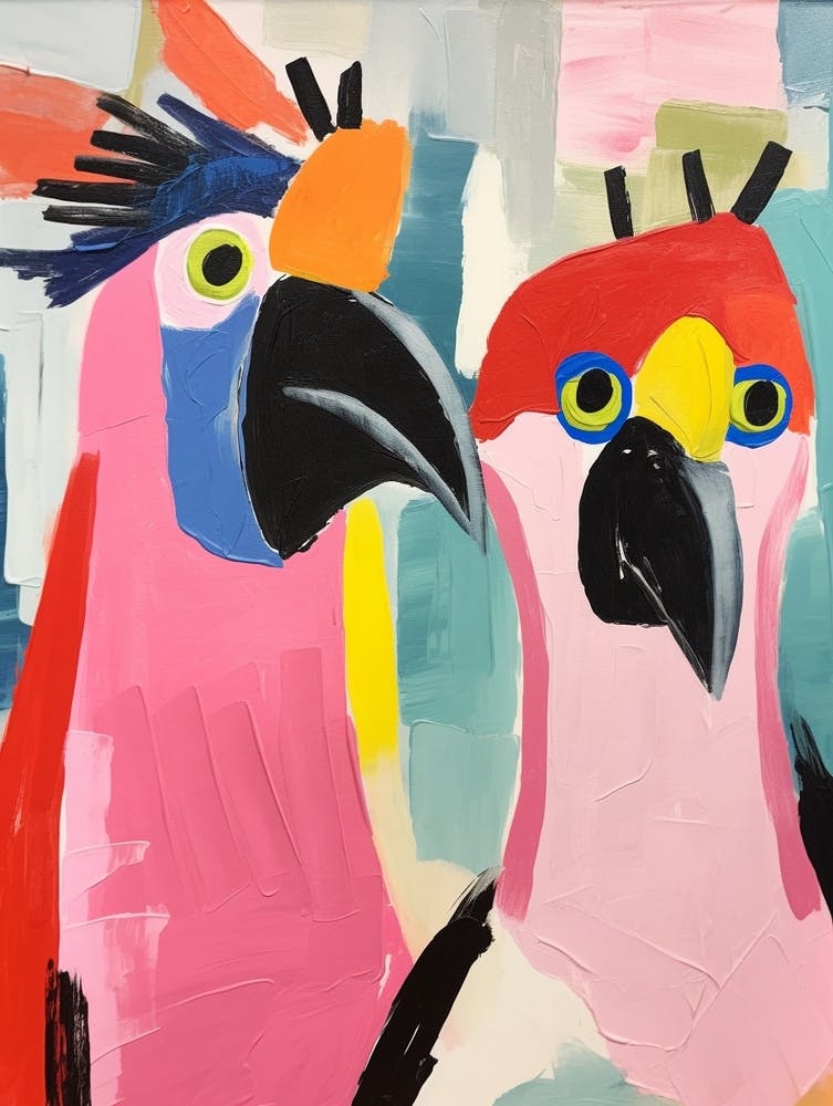 Art animalier coloré pour enfants Cacatoès